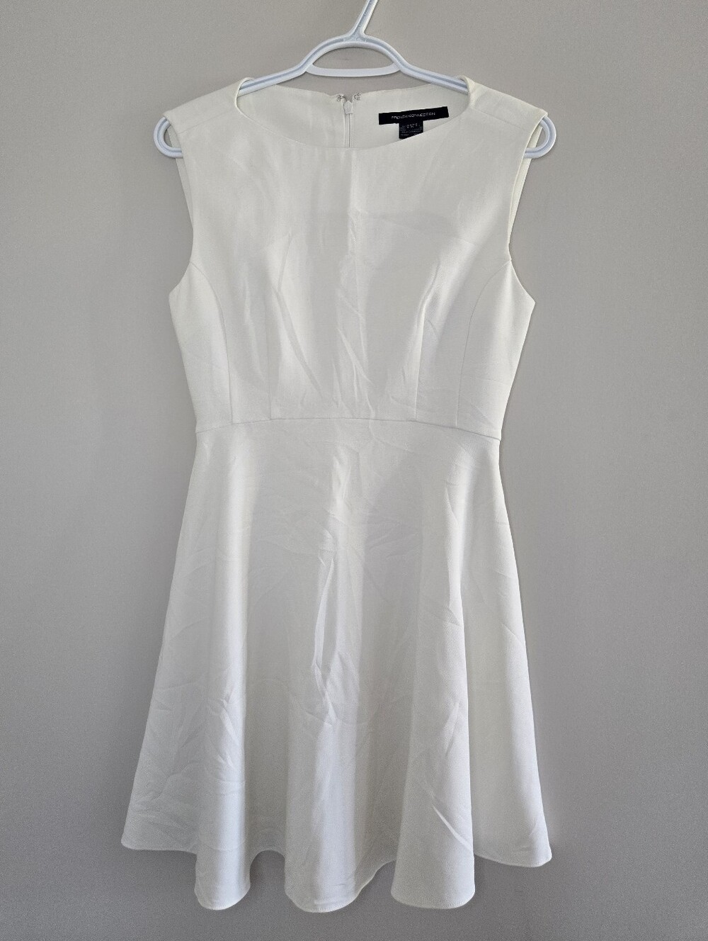 French Connection White Sleeveless Flared Mini Dress - New